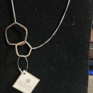 Silver Necklace- 3 Strands - interlocked rings